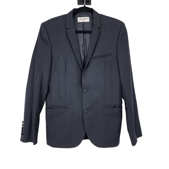 Zadig & Votaire Two Button Notched Collar Black Blazer Jacket Size 48 - Picture 1 of 6